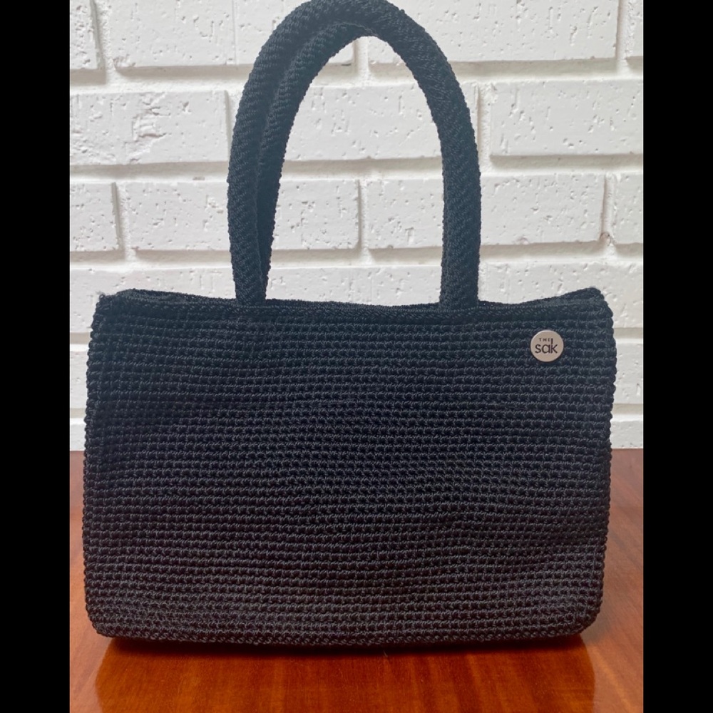 SAK purse, black woven, structured style